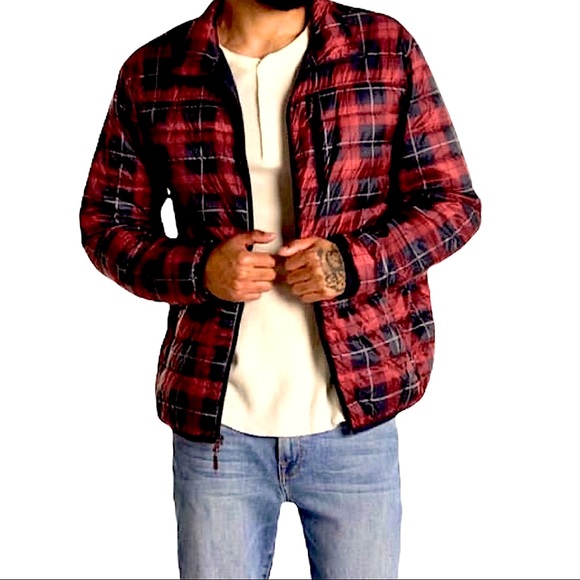 Hawke Pro Down Packable Performance Puffer Classically Styled Red Blue Plaid NWT - Picture 5 of 13